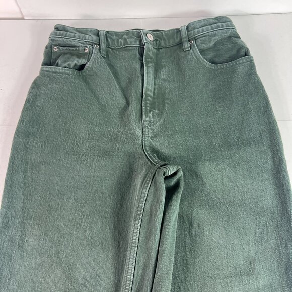 Abercrombie Fitch Jeans Womens 29x30* 90s Straight High Rise Green Denim Tag 28R - Picture 2 of 16
